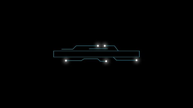 Progress bar animation displays digital circuit lines and status nodes. System software buffering telemetry updates across active progress bar. Consoles use progress bar.