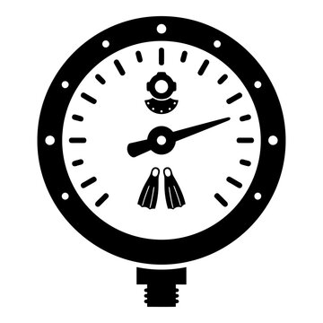 Scuba diving pressure gauge solid glyph icon