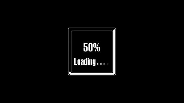 Loading bar animation displays thirty percent progress on dark space. System software buffering telemetry data updates on active loading bar. Waiting runs on the bar.