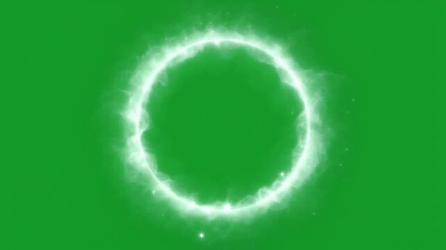 Nebula Circular Halo Surrounding Empty Center on Green Screen