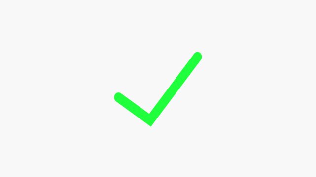 Green Check Mark Animation on White Background