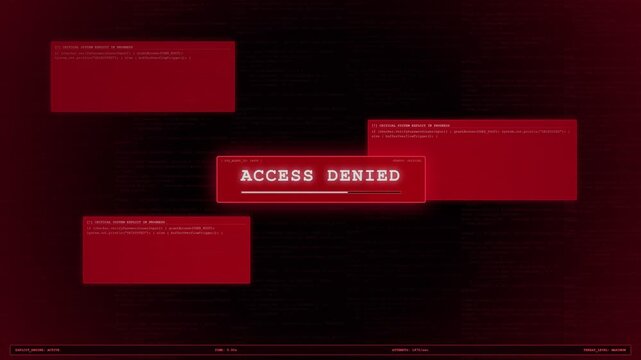 Password Cracked Red Hacker Exploit Alert Screen Animation.