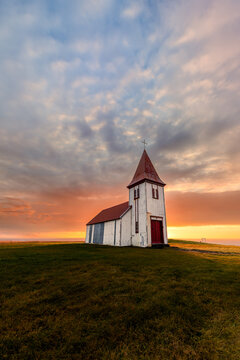 Hellnar Church during surise - Iceland