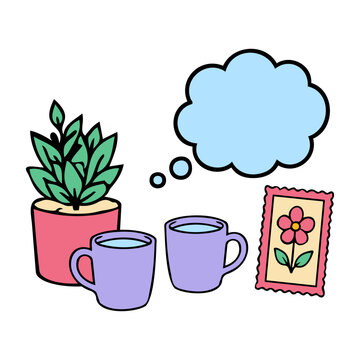 coffee break scene for lifestyle branding, stationery, social posts