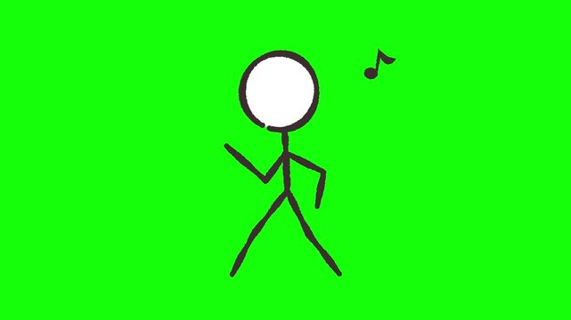 棒人間が楽しそうにジョギングするゆるいアニメーション