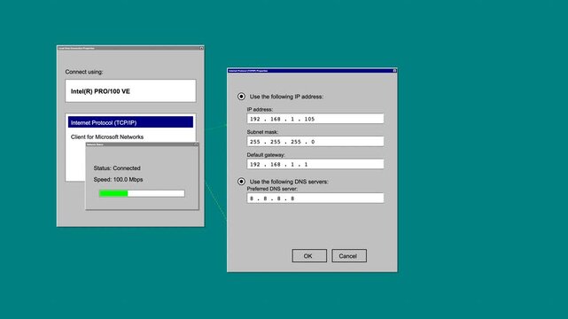 Computer Network Connection Settings Configuration Interface