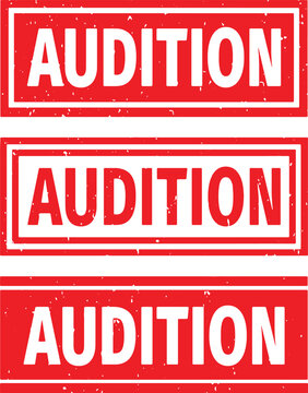 AUDITION red rubber stamp set