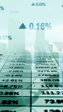 Abstract financial data background with skyline