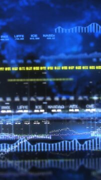 Abstract futuristic financial data display seamless loop