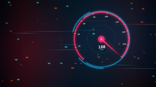 Digital Speedometer HUD Interface Display Showing Dynamic Vehicle Acceleration Metrics on Dark Backg