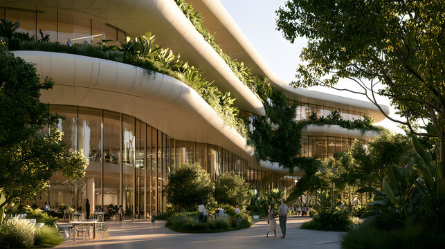 Biophilic University Building Styled Softly With Daylight And Vertical Gardens