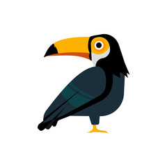 Fototapeta premium Toucan bird standing isolated, vector illustration