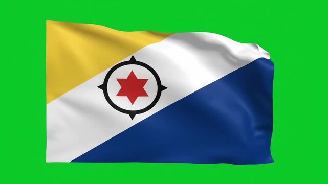 Bonaire flag waving in the wind