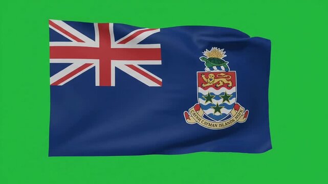Cayman Islands flag waving in wind