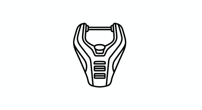 Stylized Line Art Icon of a Mechanical Clasp or Fastener