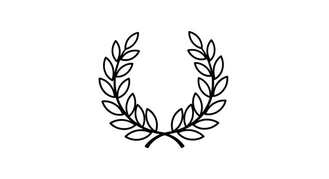 Laurel Wreath Symbol Icon Vector Art
