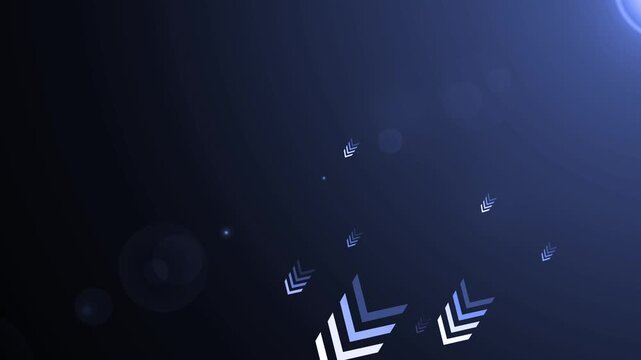 Abstract background with glowing light flare and floating chevron arrows gradient creating a modern futuristic look animation