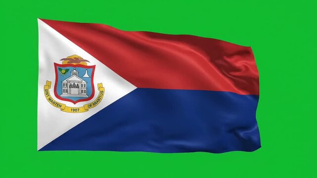 Flag of Sint Maarten waving in the wind
