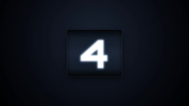 The video shows a high-tech digital countdown from 10 to 1 with glowing white numbers on a dark background. It concludes with an sequence of rapidly changing random numerical values.