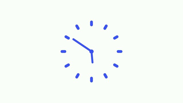 Simple analog clock icon minimal hands and tick marks animation