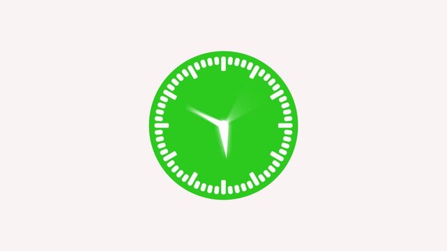 Minimal analog clock showing a simple time concept with lots of copy space animation