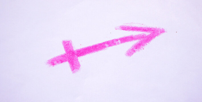 Red pink crayon drawings on white paper background texture. Pink abstract background texture for kids. Magenta crayon dry
