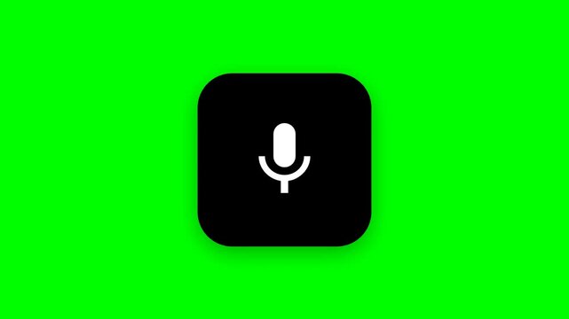 Black microphone app icons grid displayed on green background