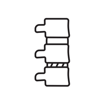 A vector icon representing degenerative disc disease, created in line style with editable stroke.