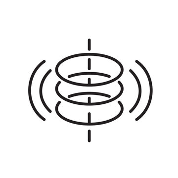 A vector icon representing magnetotherapy and PEMF treatment, created in line style with editable stroke.