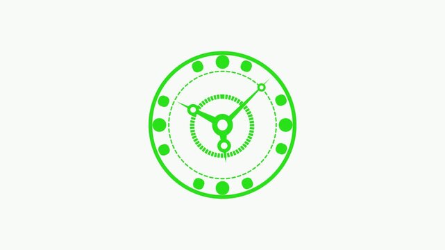 Analog clock icon simple round time symbol for schedule deadline reminder and time management animation