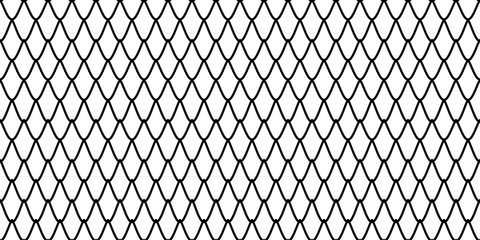 Seamless black diamond trellis lattice line pattern resembling a fish scale or net weave design © Iryna
