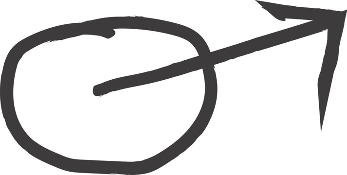 Circular arrow symbol with a right pointing arrow black silhouette on a white background