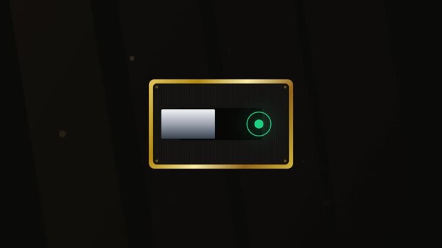 Gold framed interface element animating through color states