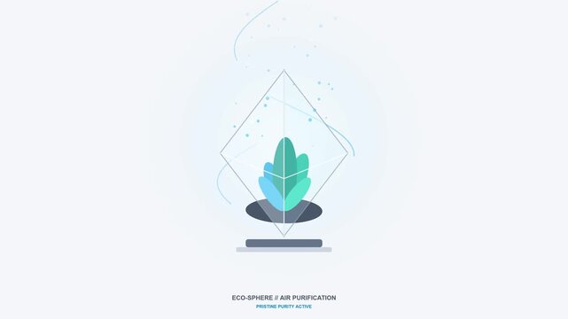 Diamond glass terrarium with floating blue particles