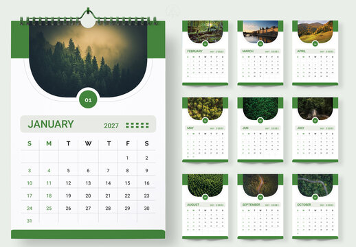 Forest Nature 2027 Theme Calendar Design