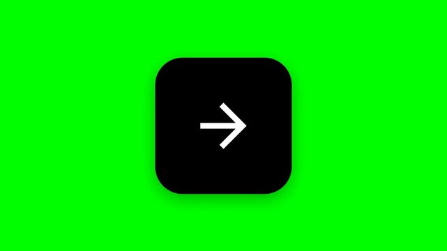 Six black next arrow buttons on a green screen background