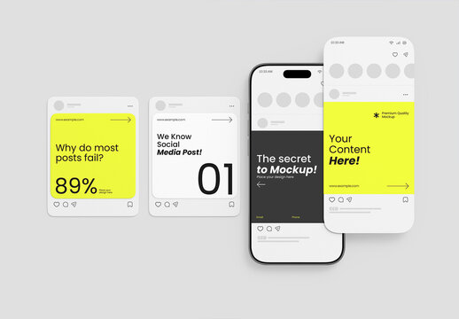 Social Media Post Mockup on Smartphone