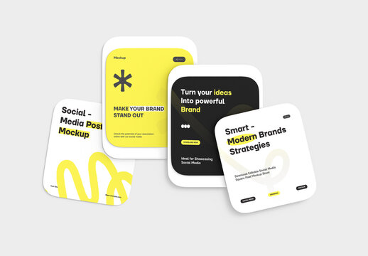 Social Media Square Post Mockup Set