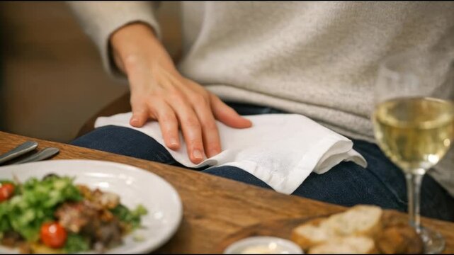 A person enjoying a meal with wine, great for lifestyle or food advertisements