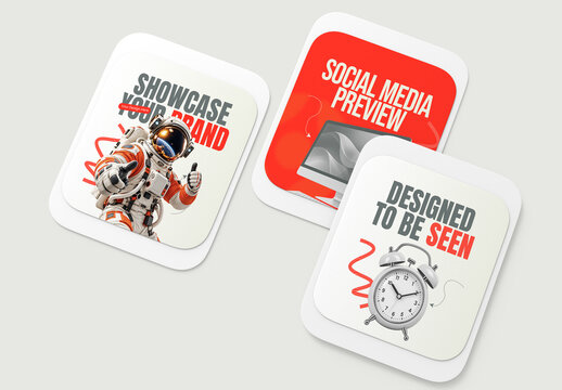 Social Media Rounded Square Card Mockup