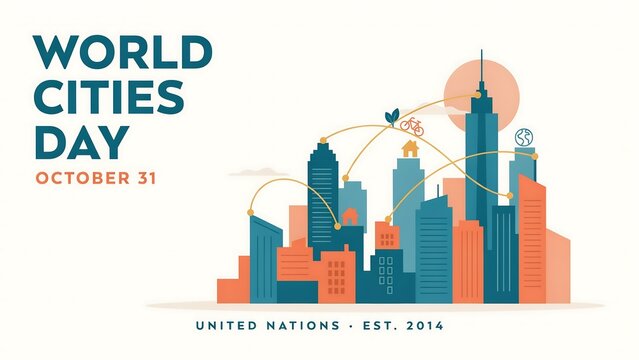 World cities day illustration with skyline