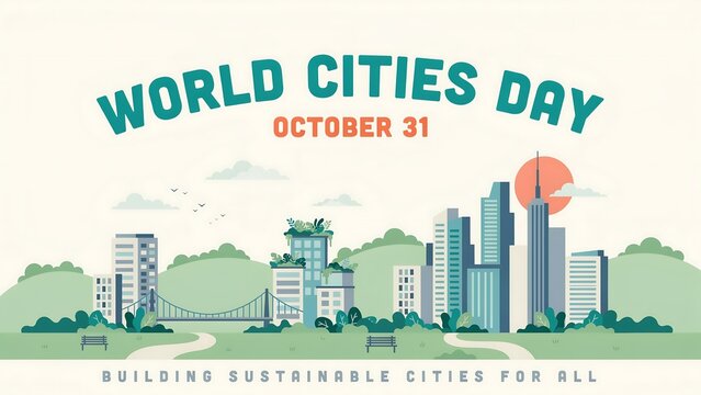 World cities day pixel art illustration october 31