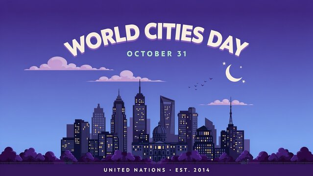 World cities day pixel art illustration