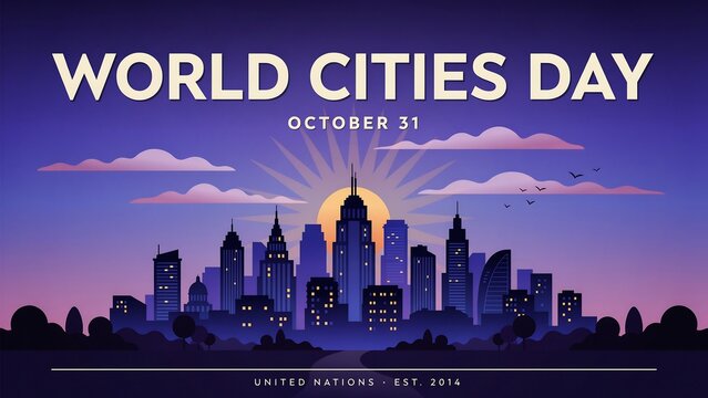World cities day pixel art skyline illustration