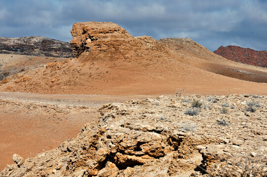 African landscape, desert and mountains.