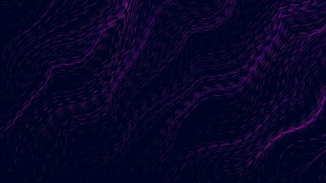 Abstract Flowing Purple Particle Waves on Dark Background
