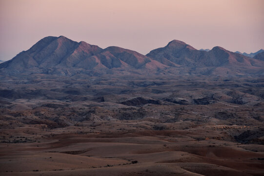 African landscape, desert and mountains.