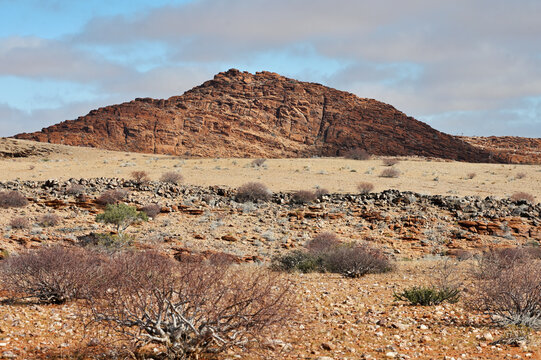 African landscape, desert and mountains.