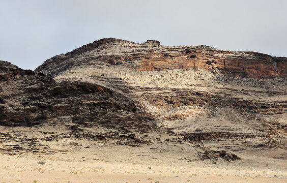 African landscape, desert and mountains.