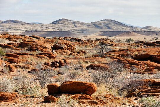 African landscape, desert and mountains.